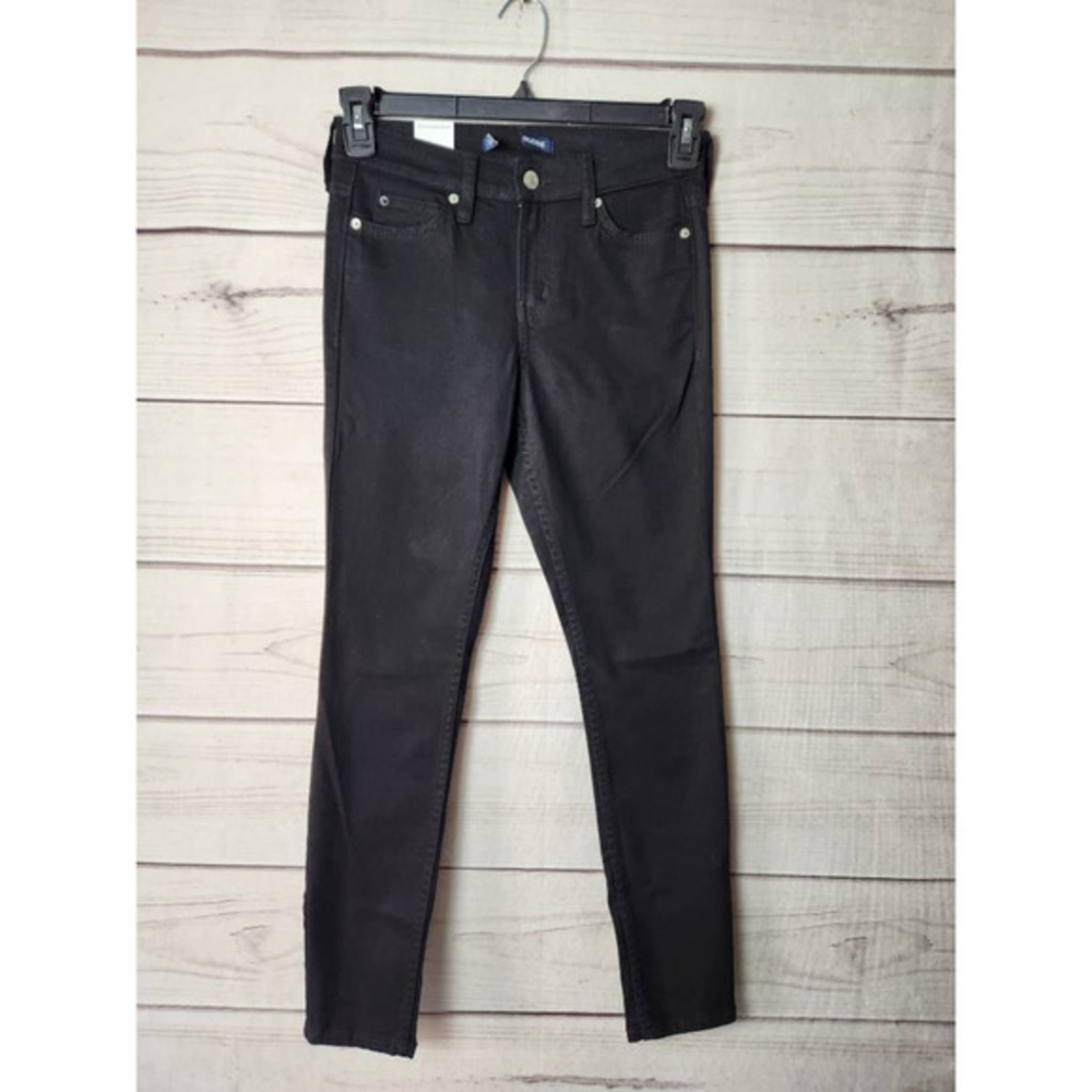 Calvin Klein Womens Super‎ Skinny Jeans Black Stretch Mid Rise Zip Denim 26 New